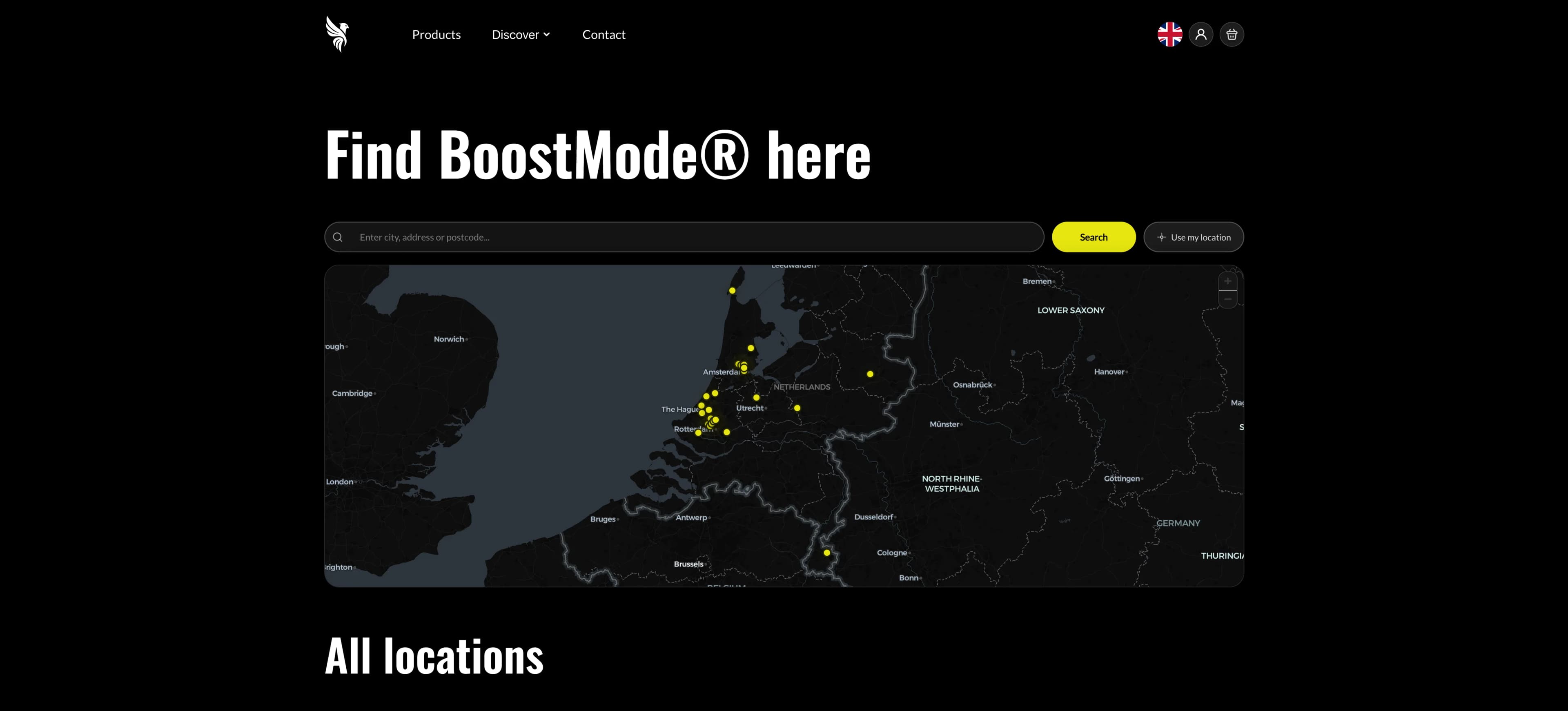 Boostmode® stockist map
